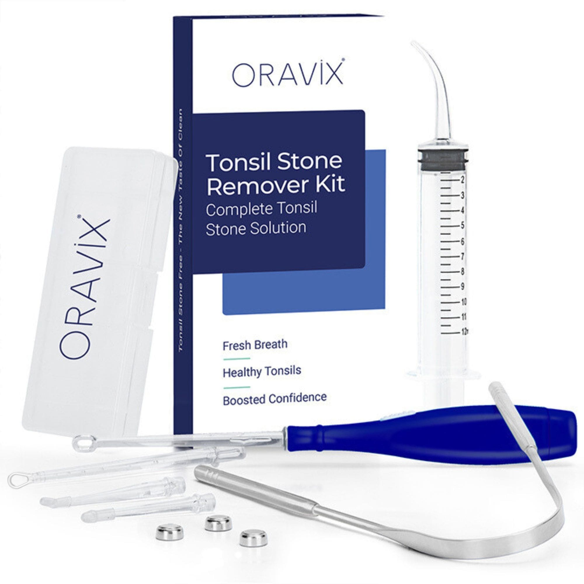 ORxTSK Packshot Website 002 (2000x2000) oravix-tonsil-stone-removal-kit-tongue-scraper-curved-syringe-LED-scoop